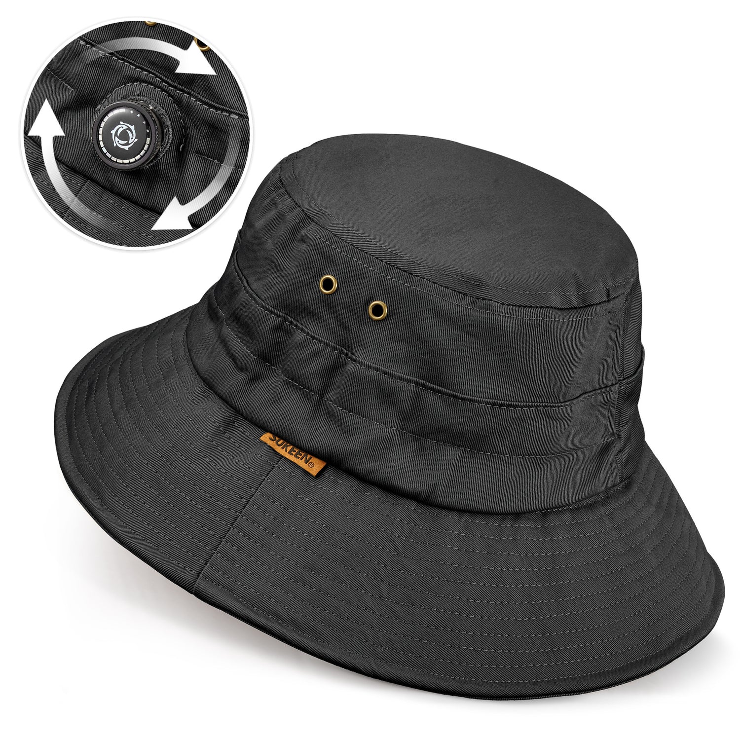 Cotton Bucket Hat For Men Women Adjustable Knob Sun Hat Wide Brim Fishing Hat For Walking Daily Outdoor