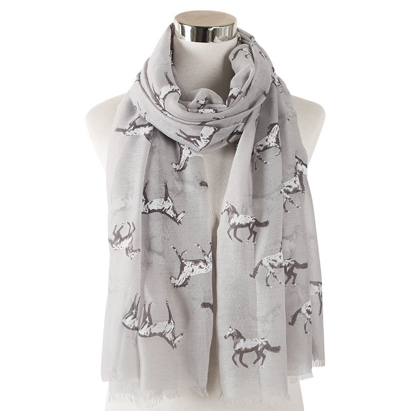 New Running Horse Scarf Animal Print Scarf