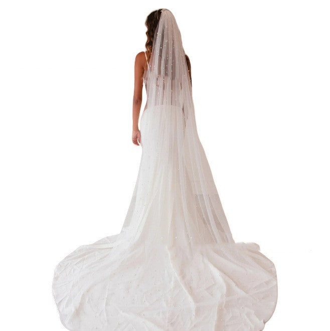 Pearl Bridal Veil Mid-length Fashion High-end Sense