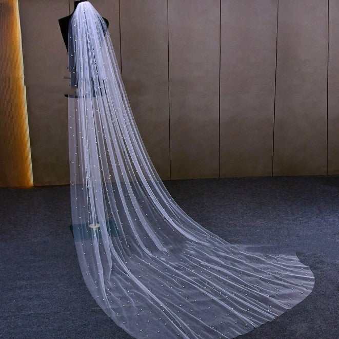 Pearl Bridal Veil Mid-length Fashion High-end Sense