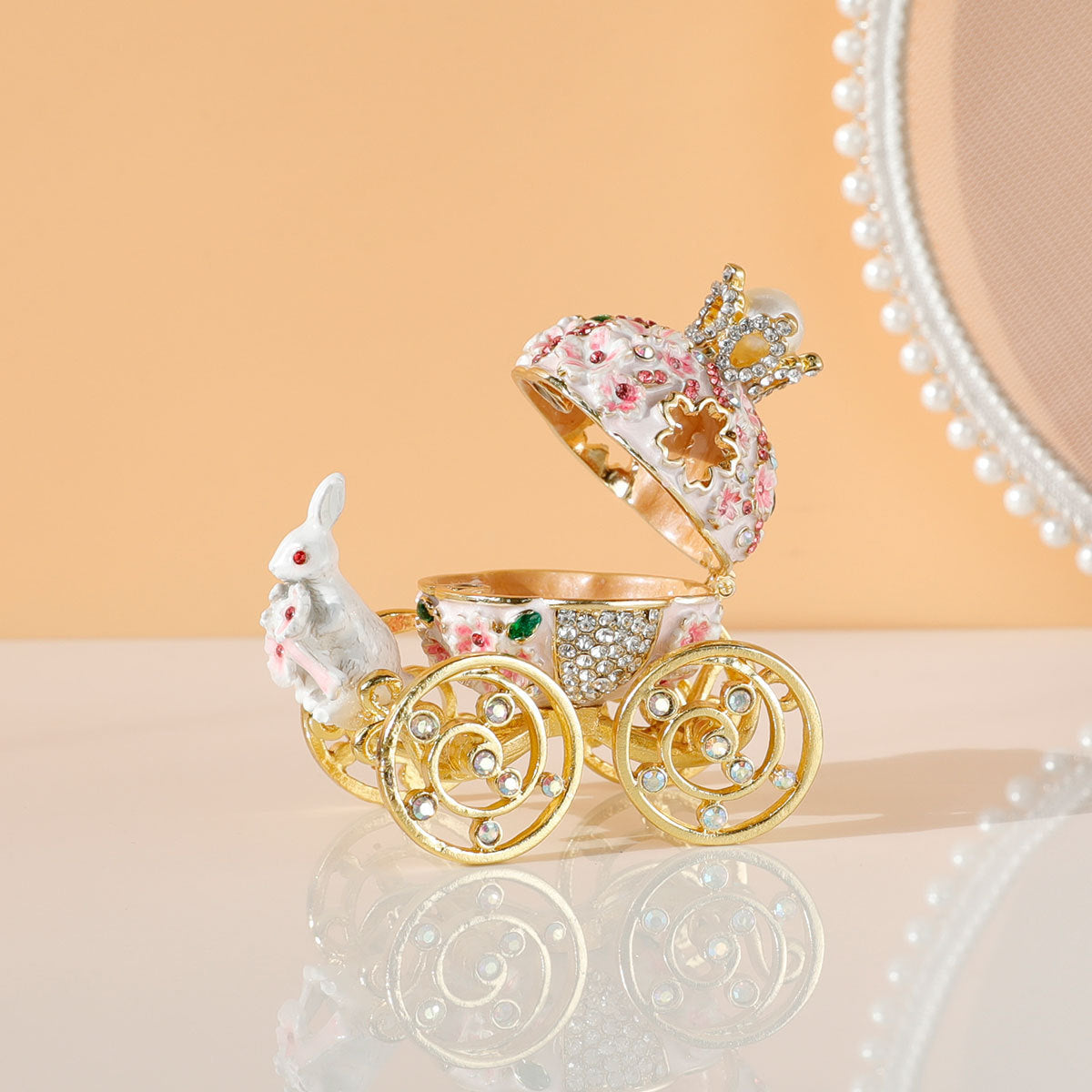 Creative Princess Carriage Cherry And Bunny Ornament Storage Box