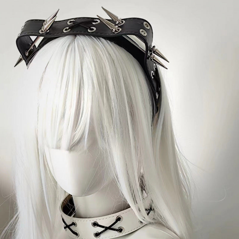 Sharp Claw Kitty Leather Punk Cat Ear Rivet Headband