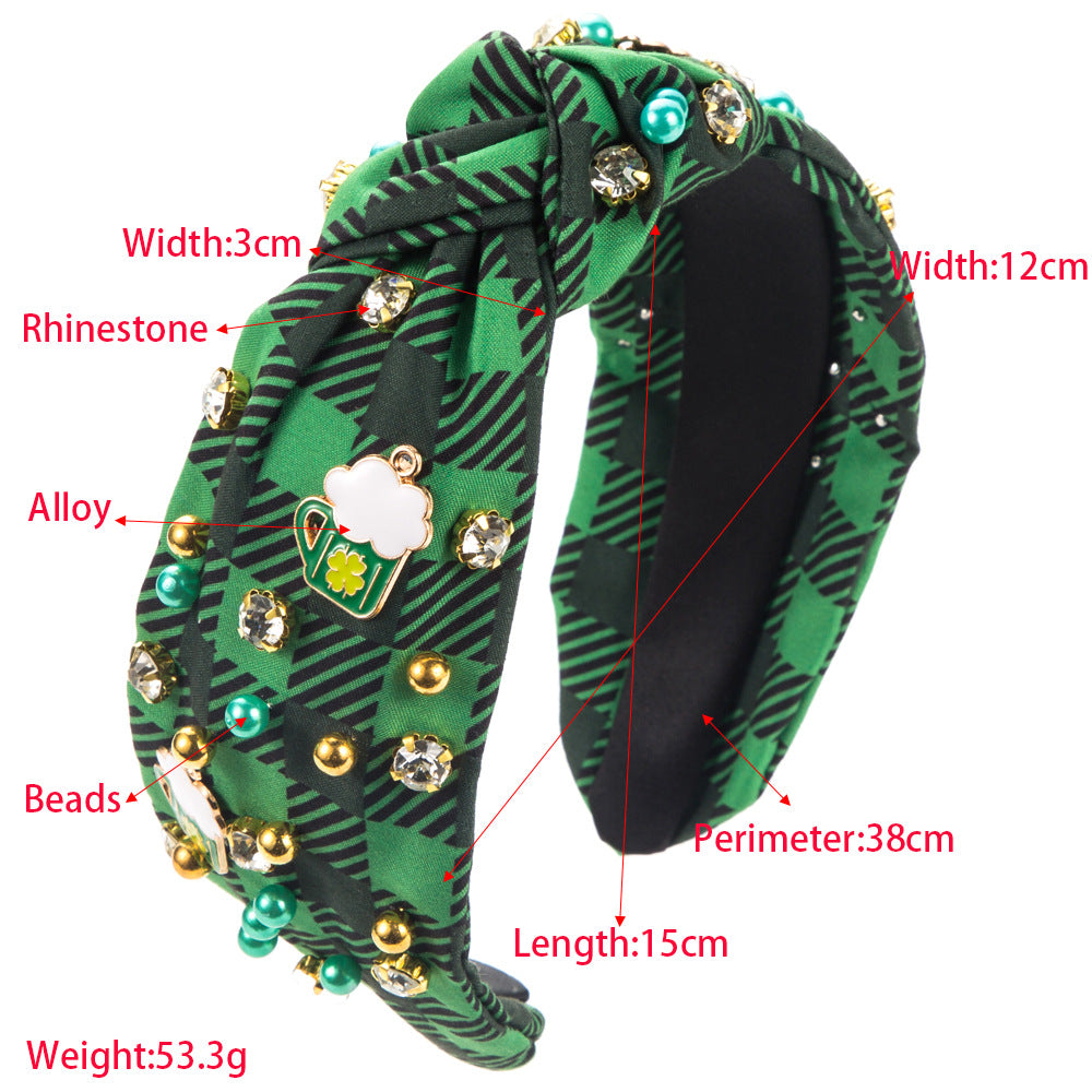 Irish St Patrick's Day Rhinestone-encrusted Headband Female