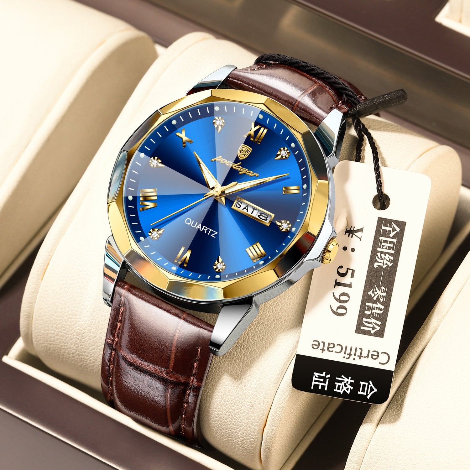 Belt Style Men's Waterproof Luminous Fashion Quartz Watch