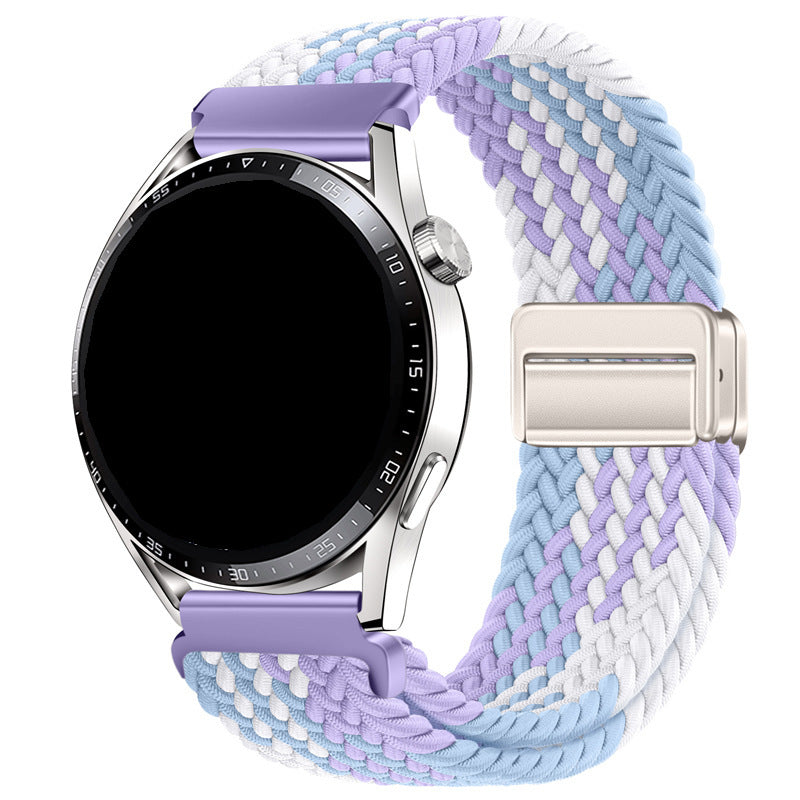 Metal Magnetic Buckle Nylon Braided Stretch Strap