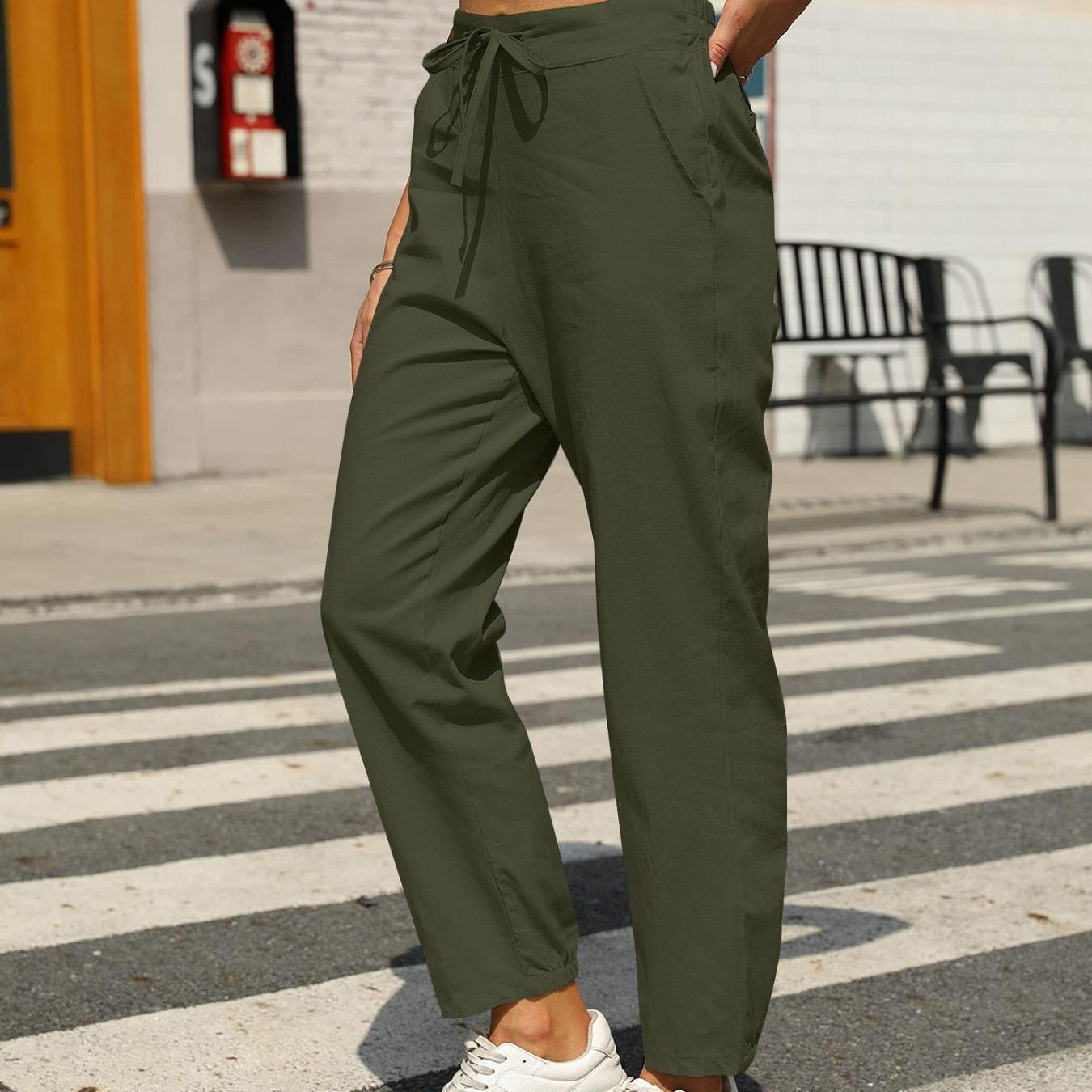 Women's New Casual Cotton And Linen Trousers