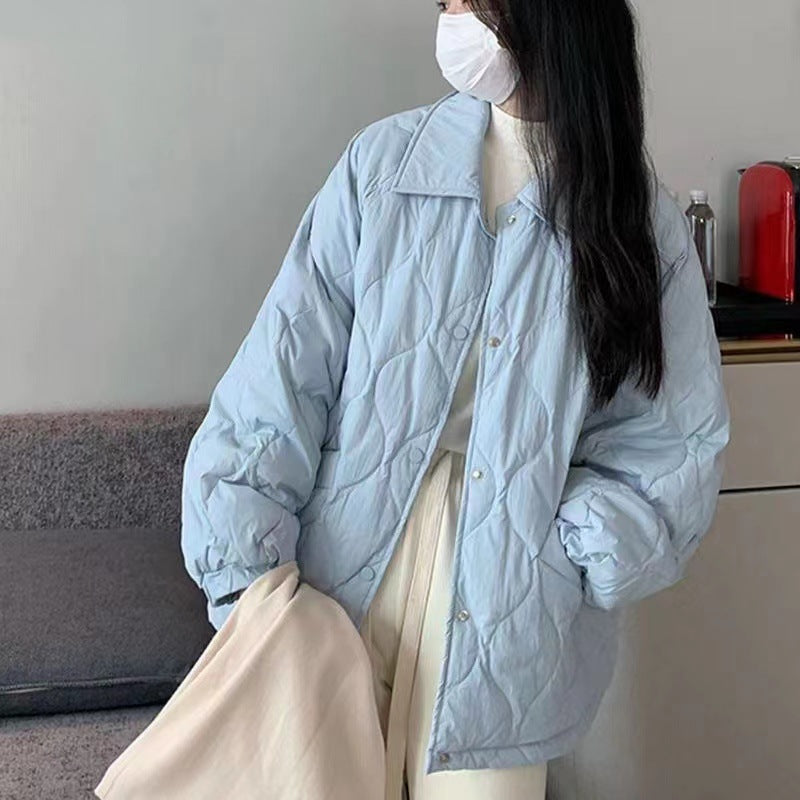 Loose Lapels Korean Short Cotton Coat