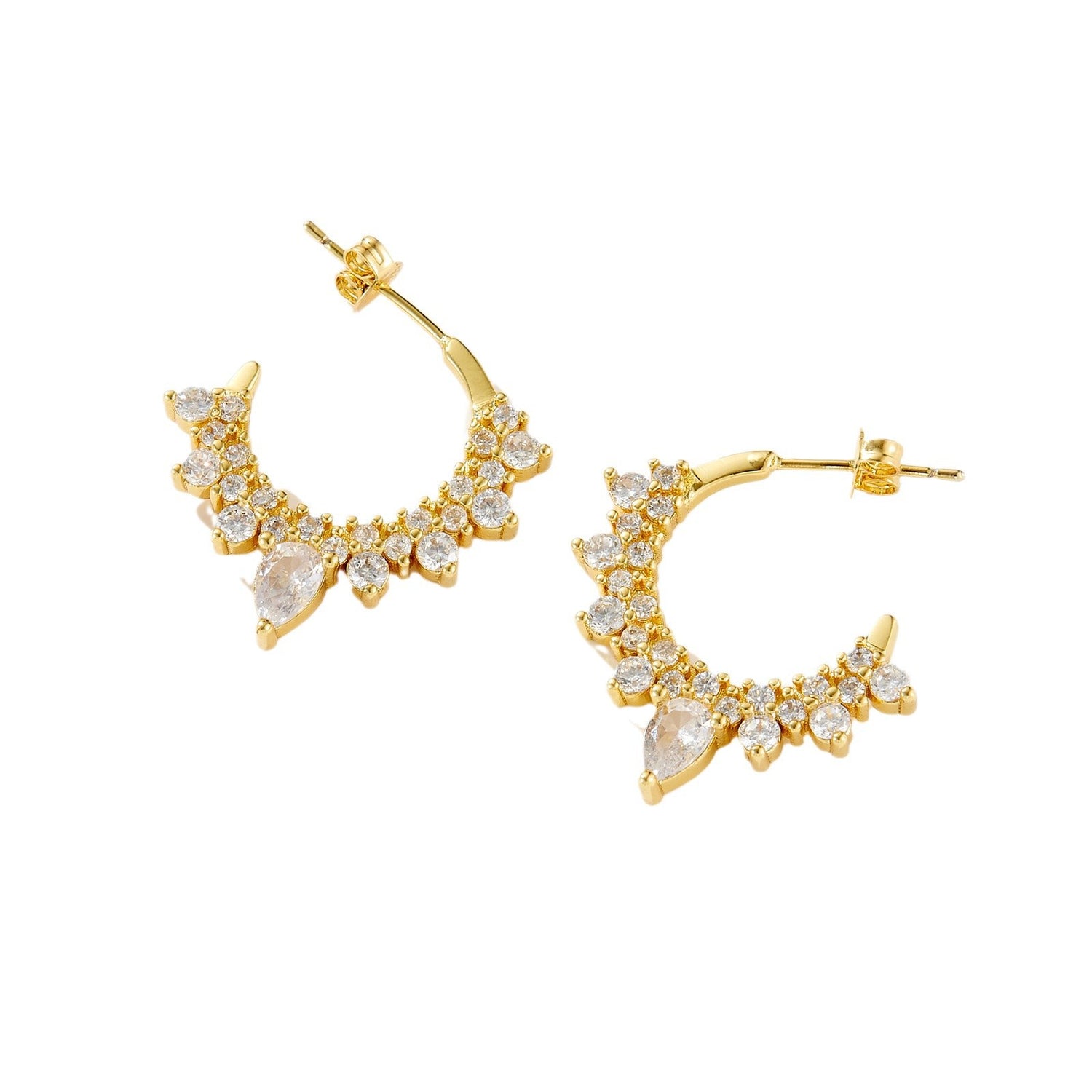 Fashion High Sense Irregular Design Earrings C- Ring Zircon