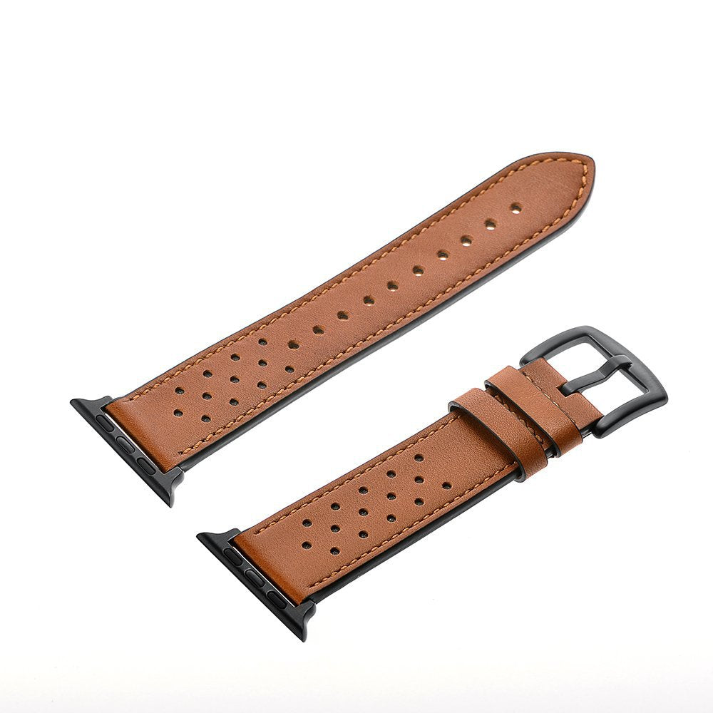 Solid Color Porous Model Breathable Leather Wristband