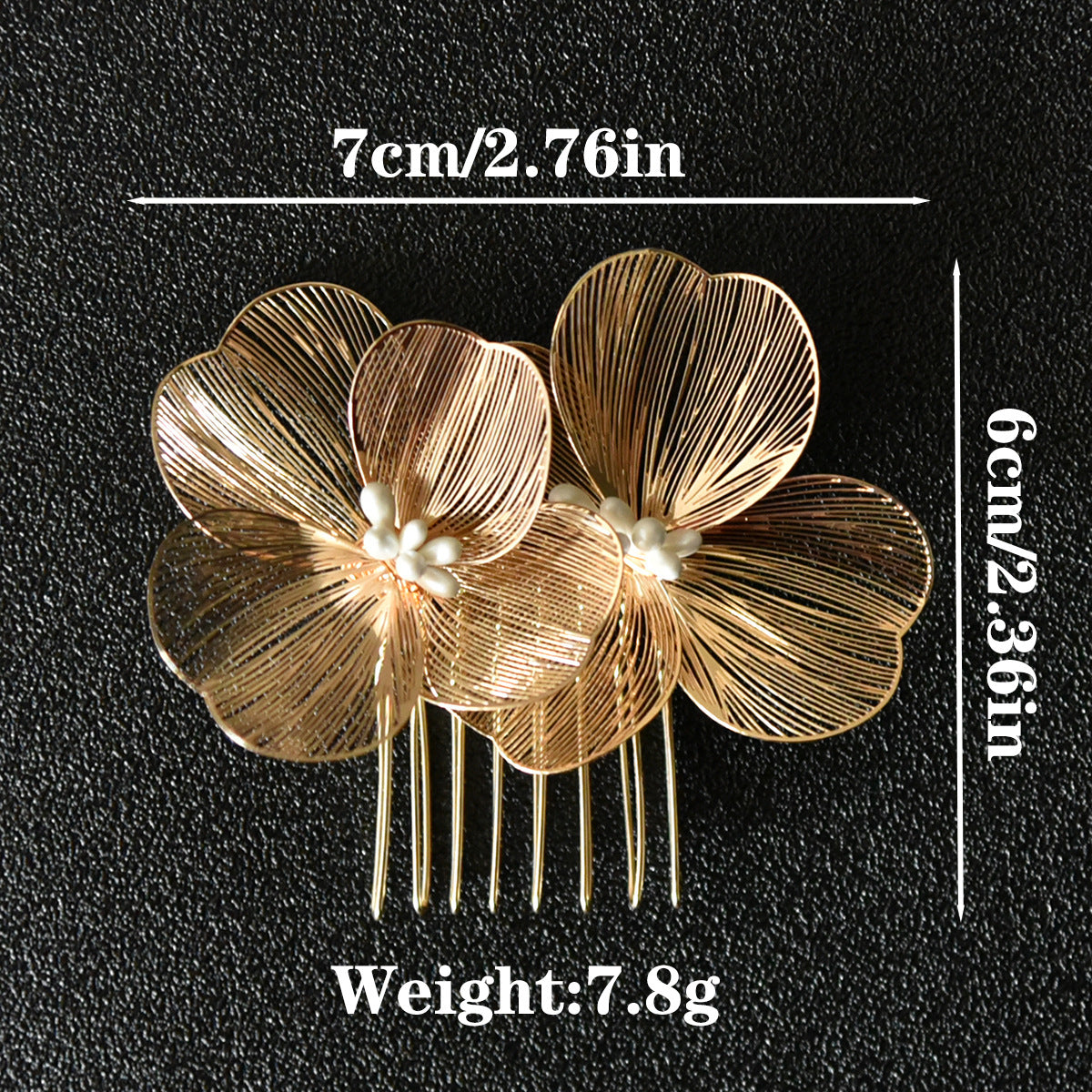 Bridal Headdress Super Fairy Golden Flower Comb