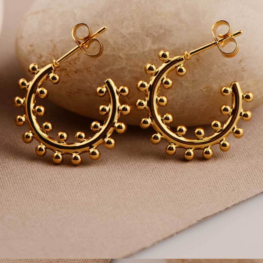 Earrings Exaggerated Trendy Titanium Steel Plated 18K Real Gold